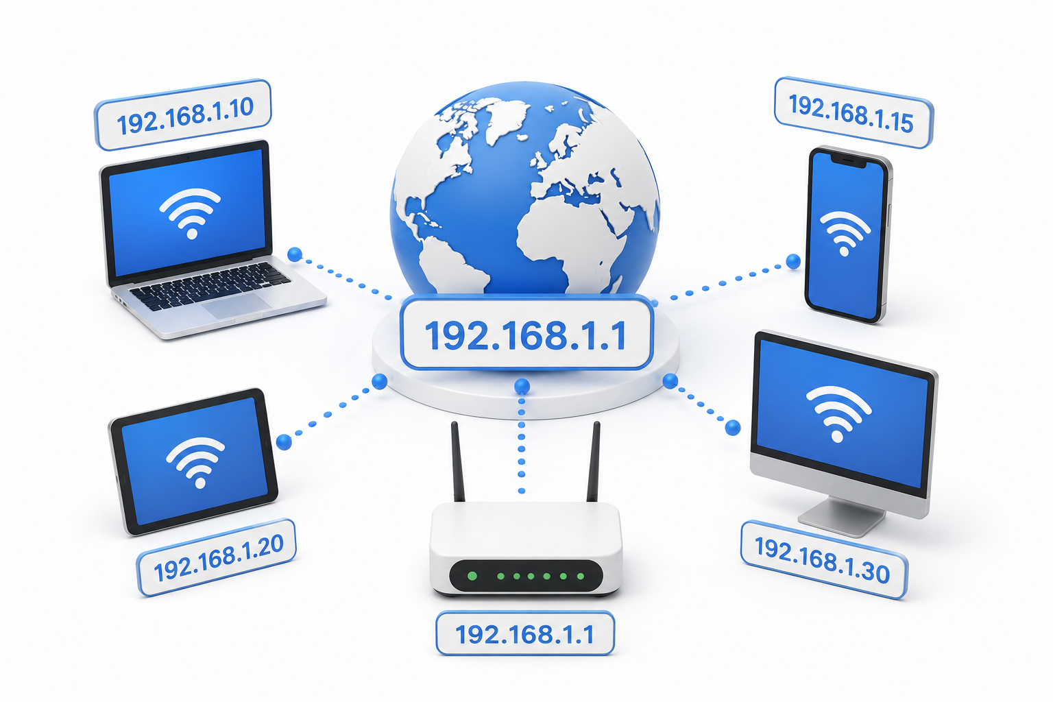 Dispositivos identificados mediante direcciones IP